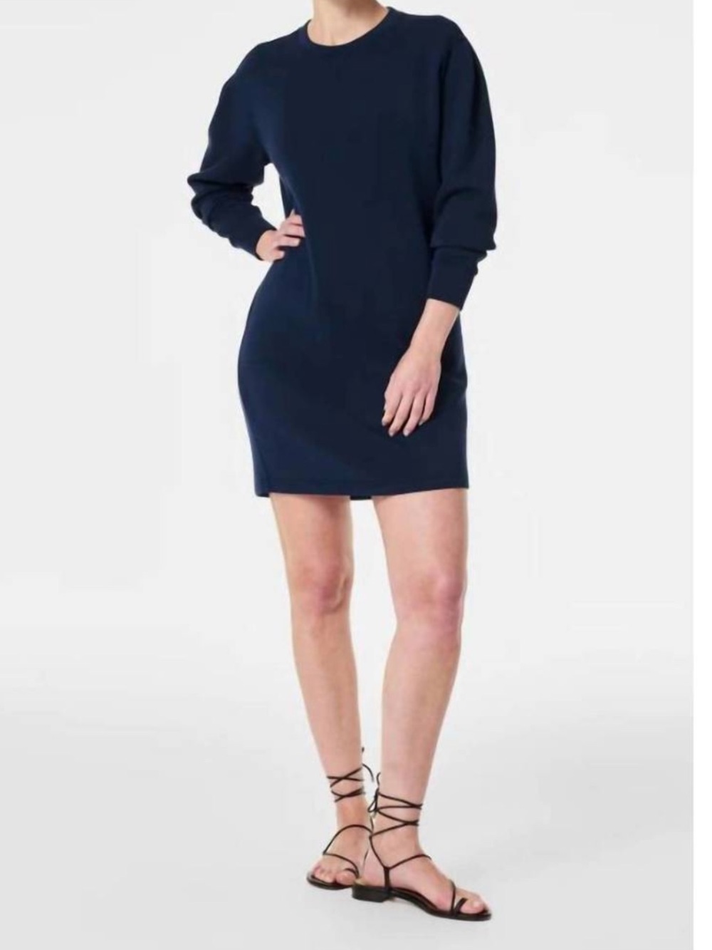 NWT SPANX Air Essentials Crew Neck Dress In Timeless Navy XL